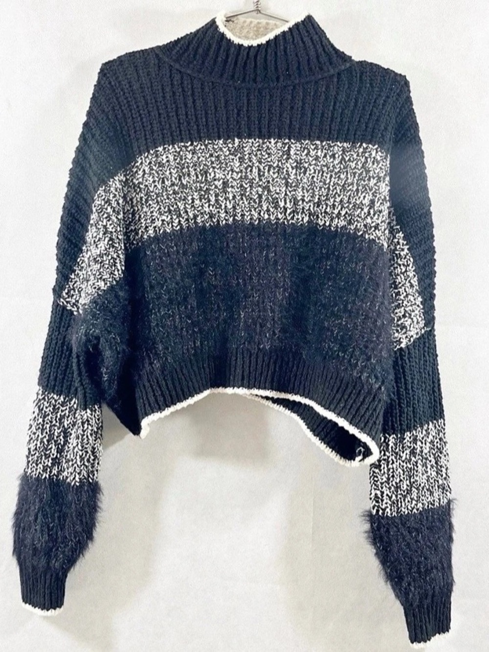 Free People Striped Sweater Black & White